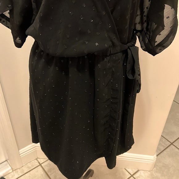 Express Metallic Clip Dot Kimono Sleeve Wrap Dress X Small - Picture 6 of 8